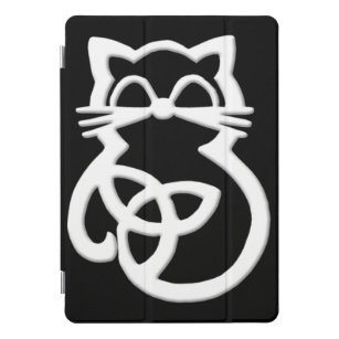 White Trinity Knot Celtic Cat Apple iPad Case