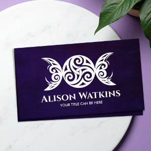 White Triskele - Triple Moon Business Card