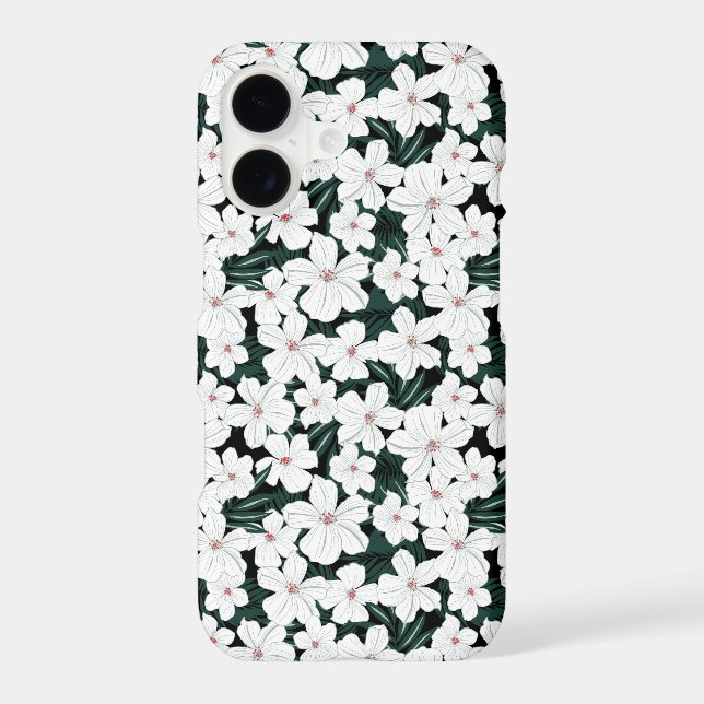 White Tropical Flowers Pattern (Back)