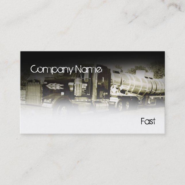 white truck in black business card (Front)