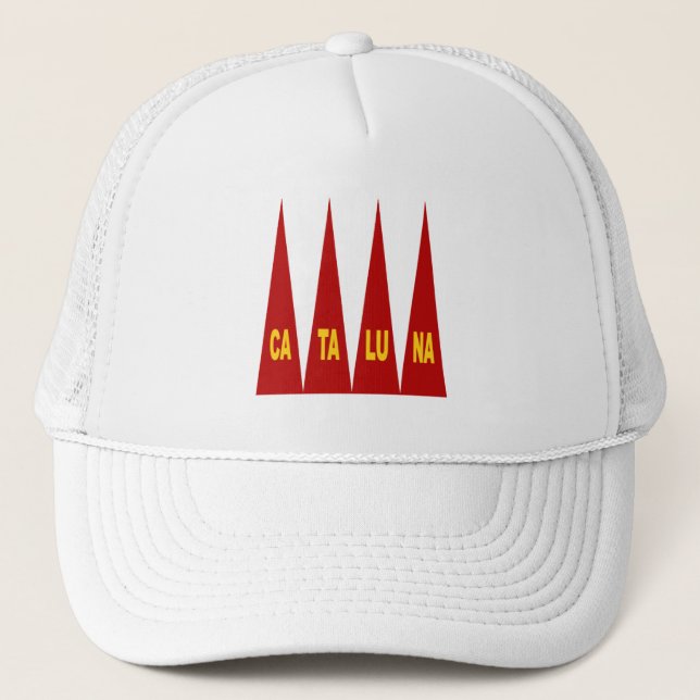 white trucker cap Design CATALUNA (Front)
