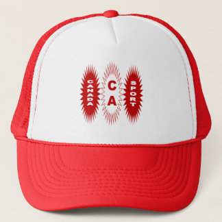 White Trucker cap red DESIGN CANADA SPORT