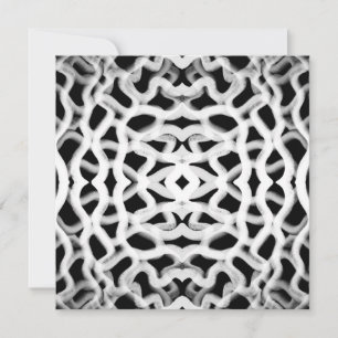 White Tubular Piping On Black  Holiday Card