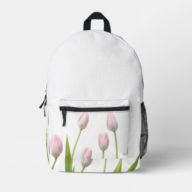 White Tulip Flower Backpack (Front)