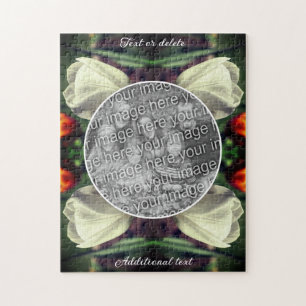 White Tulip Flower Personalised Add Your Own Photo Jigsaw Puzzle