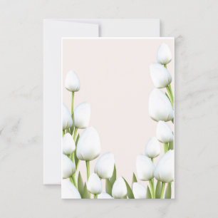 White Tulip flowers Invitation