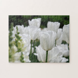 white tulip garden jigsaw puzzle
