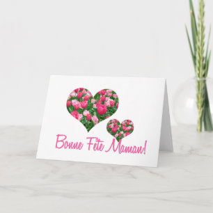 white tulip hearts mother's day card french