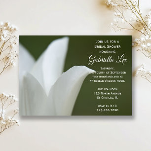 White Tulip on Green Spring Bridal Shower Invitation