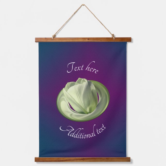 White Tulip Petals Abstract Floral   Hanging Tapestry (Front)