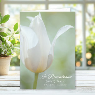 White Tulip Spring Funeral Service Folded Program