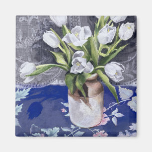 White Tulips 1994 Magnet