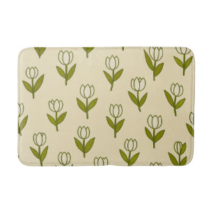 White Tulips Bath Mat