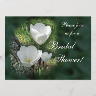 White Tulips Bridal Shower Invitation