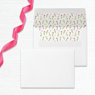 White Tulips & Butterflies Bridal Shower Envelope