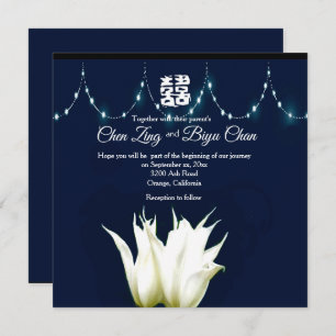 White Tulips Custom Wedding Invitation