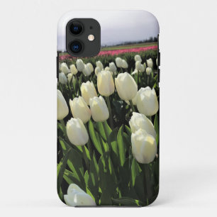 White Tulips in a Field, Oregon iPhone 11 Case