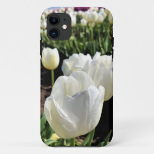 White Tulips in a Field, Woodburn, Oregon iPhone 11 Case