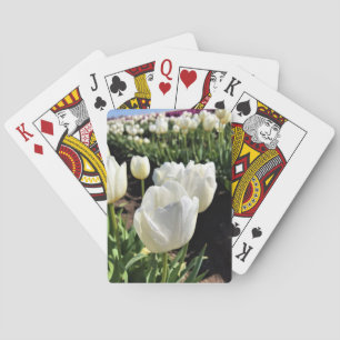 White Tulips in a Field, Woodburn, Oregon Playing Cards