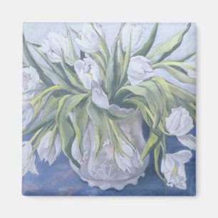 White Tulips Magnet