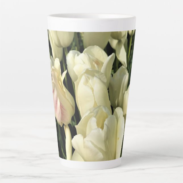 White Tulips, Oregon Latte Mug (Front)
