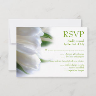 White Tulips RSVP Card