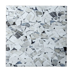 White tumbled grey ceramic tile