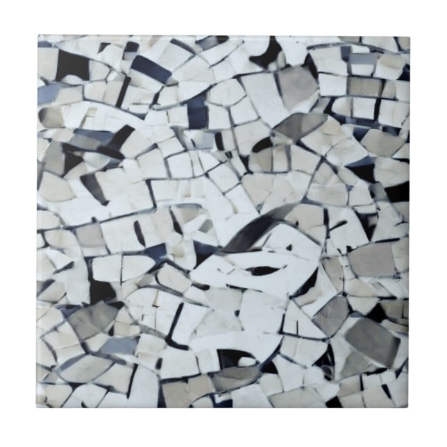 White tumbled pattern grey  ceramic tile (Front)