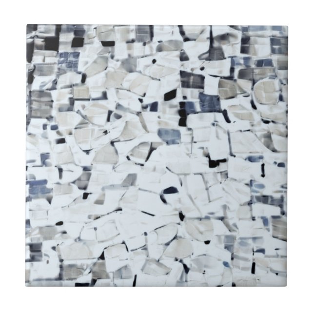 White tumbled pattern grey  ceramic tile (Front)