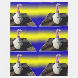White Turkey Dimensional Popout Art, Fleece Blanket