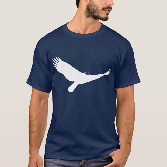 White Turkey Vulture Bird of Prey In Flight T-Shirt (Front)