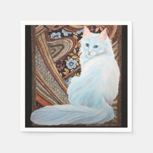 White Turkish Angora Napkin