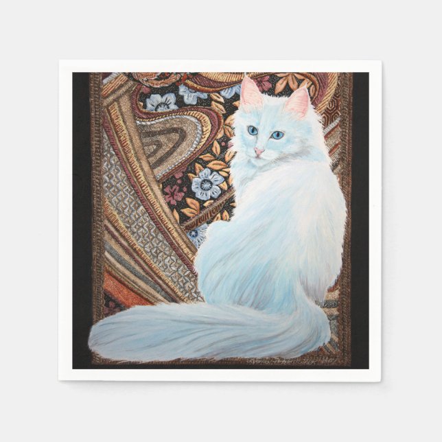 White Turkish Angora Napkin (Front)