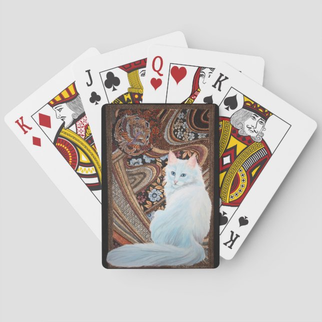 White Turkish Angora Playing Cards (Back)