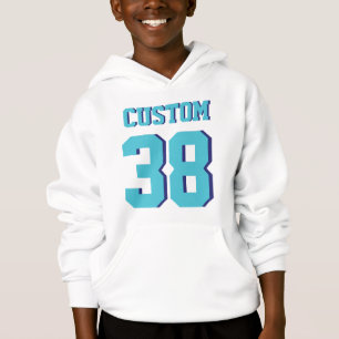 White & Turquoise Kids   Sports Football Jersey