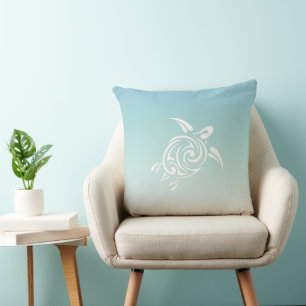 White Turtles Beach Themed Cushion