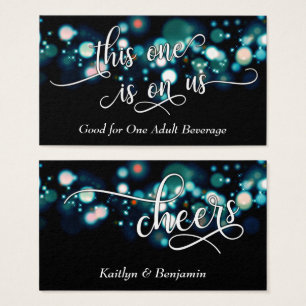 White Typography, Blue Green Black, Drink Tickets