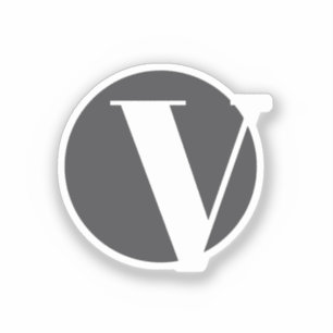 White typography custom initial grey