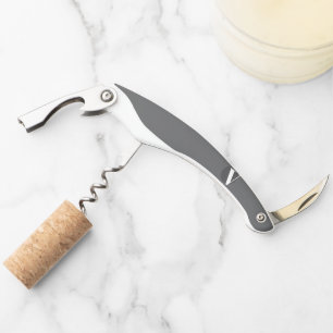 White typography custom initial grey corkscrew