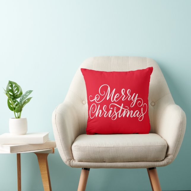 White typography Merry Christmas Cushion (Chair)