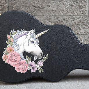 White Unicorn and Flowers