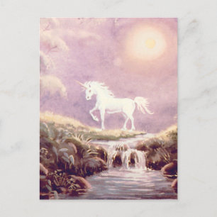 WHITE UNICORN by SHARON SHARPE Postcard