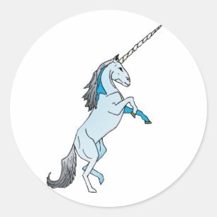 White Unicorn Classic Round Sticker