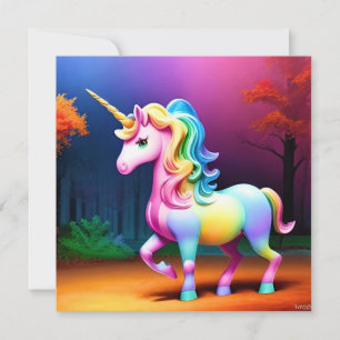 White Unicorn Horse-37474 Invitation