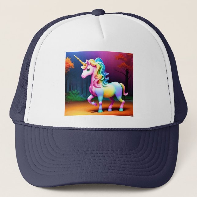 White Unicorn Horse-37474 Trucker Hat (Front)
