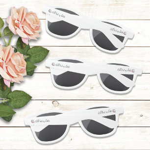 White Unicorn Pastel Floral Fantasy Wedding Sunglasses