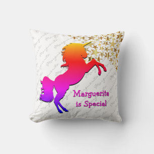 White UNICORN Personalised Keepsake Cushion