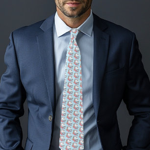 White Unicorn Pink Flowers Blue Tie