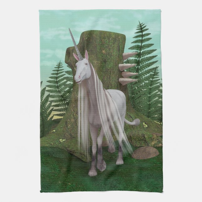White Unicorn Tea Towel (Vertical)