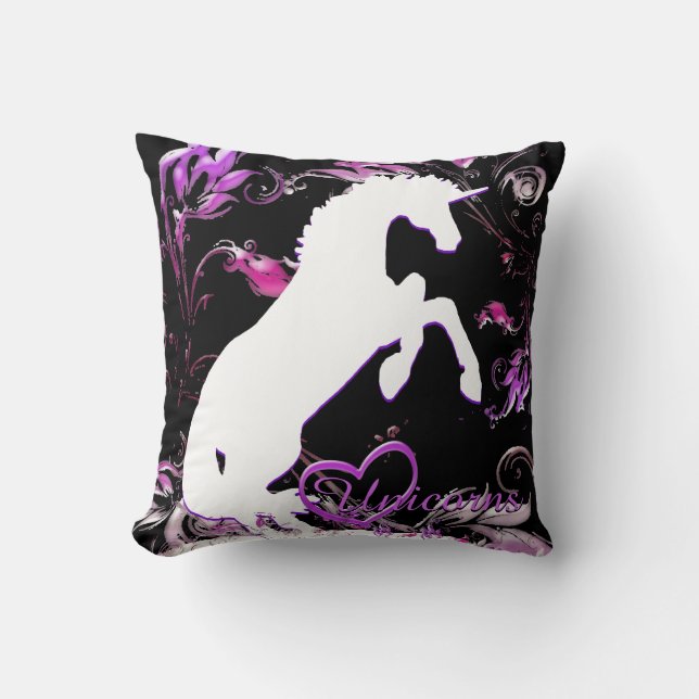 White Unicorn V (Colourful Splash) Cushion (Front)